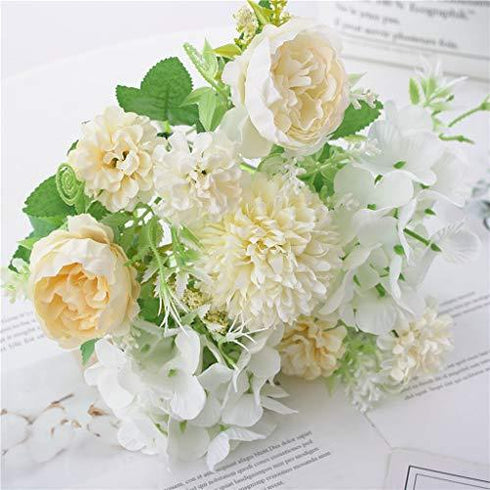 2 Pcs Artificial Peony Silk Hydrangea Bouquet